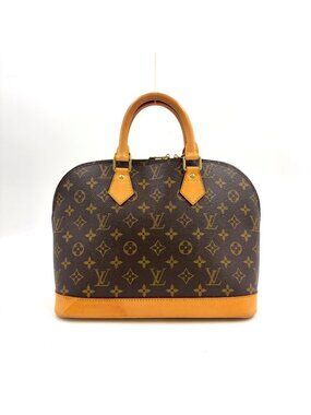 Louis Vuitton Alma PM Monogram Leather Brown Handbag Gold